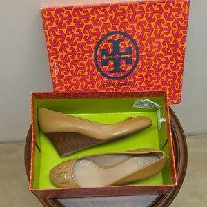 Tory Burch Brown Leather Wedges